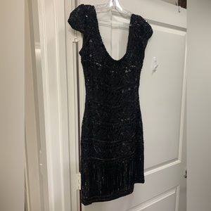 Black Sequin Scala Pageant Cocktail Dress!